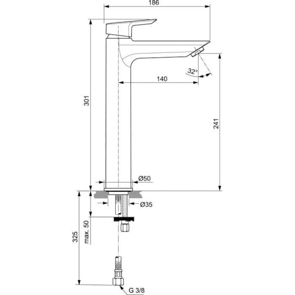 Mitigeur lavabo haut Ideal Standard Ceramix a6552