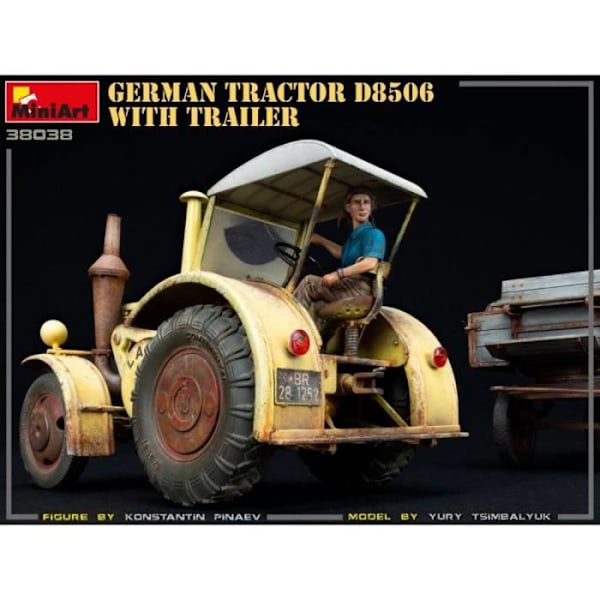 MiniArt - Modell Tysk Traktor D8506 Med Släpvagn |miniart|38038| 1:35 Modell Char Promo - Ref : 12351