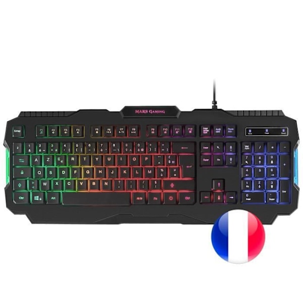 Mars Gaming MCPRGB2FR - Combo RGB-tangentbord+mus+XXL musmatta+headset - franska