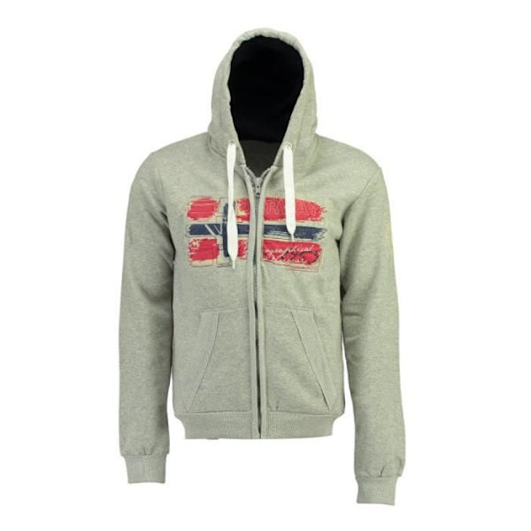Sweat med dragkedja - Geographical Norway - Gayto - Grå - Huva - Fickor - Hel dragkedja grå M