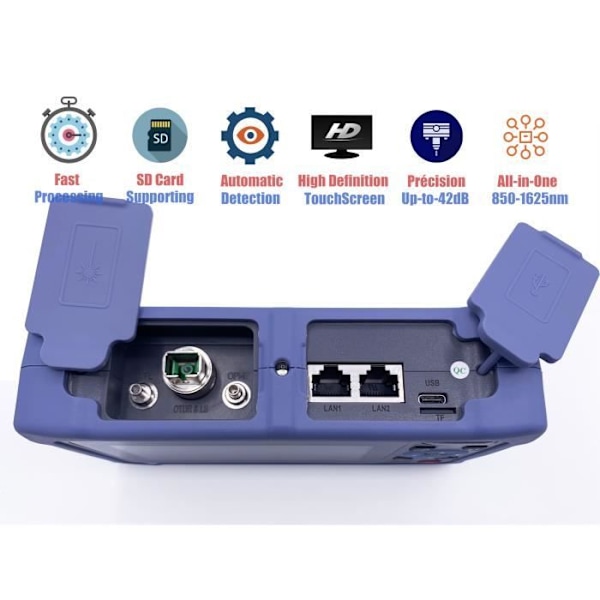 Elfcam® - OTDR för FTTH, 26dB-24dB 1310nm - 1550nm, Bärbar 4-i-1 OTDR + VFL + OPM + OLS, OTDR Testare Fiberoptik-Re(ELF-5800)