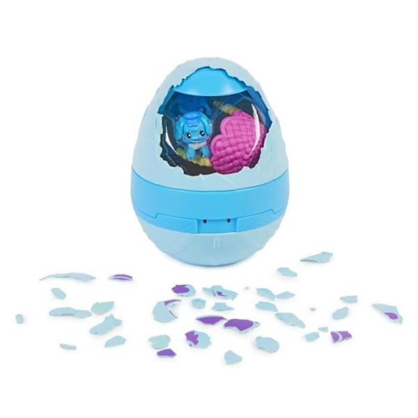 Hatchimals - PACK MED 4 SURPRISE FAMILJ 3 BARN + 1 BABY SÄSONG 2 - Blå och lila - Från 5 år blått och lila