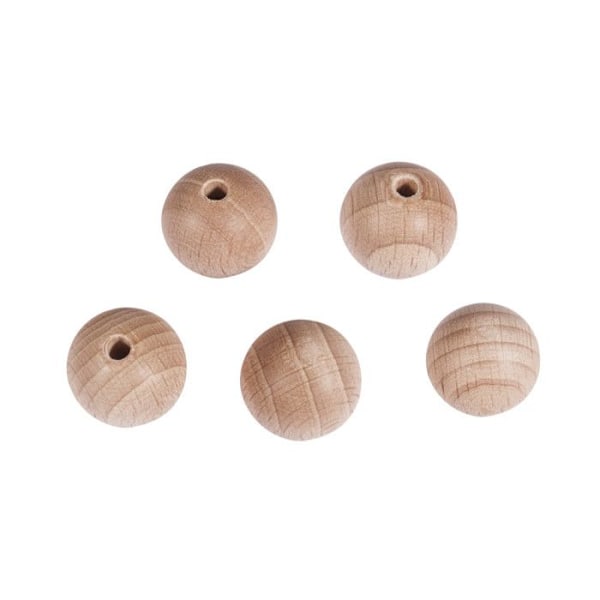 Träkulor - Rayher - Ø 20 mm - Halvborra - 10 stycken - Beige