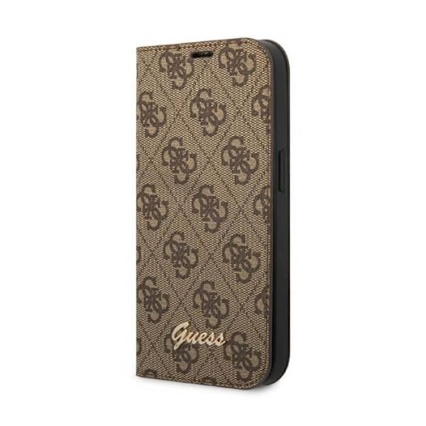 Guess 4G Metal Camera Outline Booktype Fodral - Skal till iPhone 14 (brun) - 3666339083205