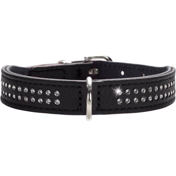 Hunter Collar - 63644 - Diamond Nappa Leather Dog Collar Small - Svart - 37/30-34 cm, Large