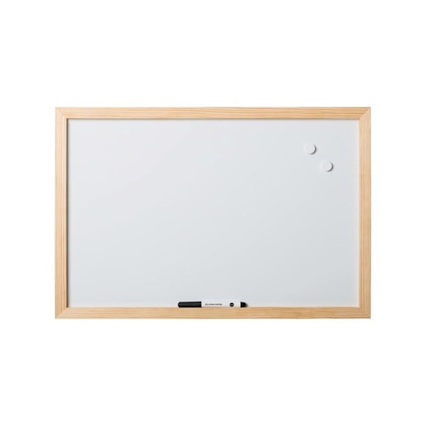 Bi-office - MM040010119 -, Optimum Magnetic Whiteboard, torrradering, ram i furu, 60 x 45 cm