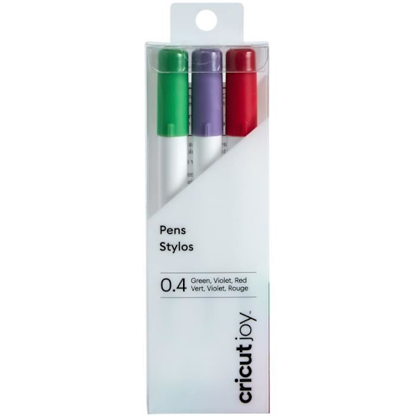 Penna - Cricut - Joy - 3 färger - röd, grön, lila - fin spets Röd, grön, lila
