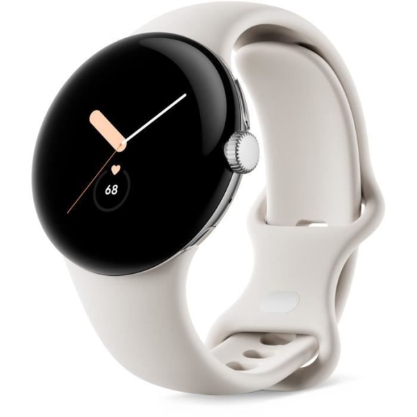 GOOGLE Pixel Watch Smartwatch - 41 mm - Aktivt polerat silver - Kritarmband
