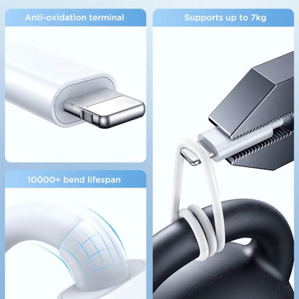 Trådlös laddare för Apple Watch, USB till 2x Lightning, 3,5 W, 1,2 m - JoyRoom (S-IW007) - Vit Vit