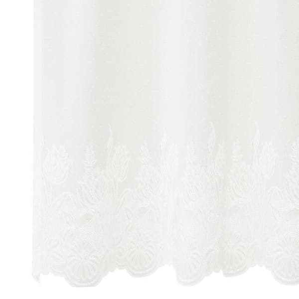 vidaXL Blommig Spetsgardin Vit 100 x 1200 cm Polyester 4107970