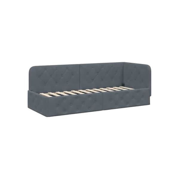 Hörngavel i sammet - vidaXL - Mörkgrå - 80x200 cm - L-formad design - Mångsidig bäddsoffa Mörkgrå