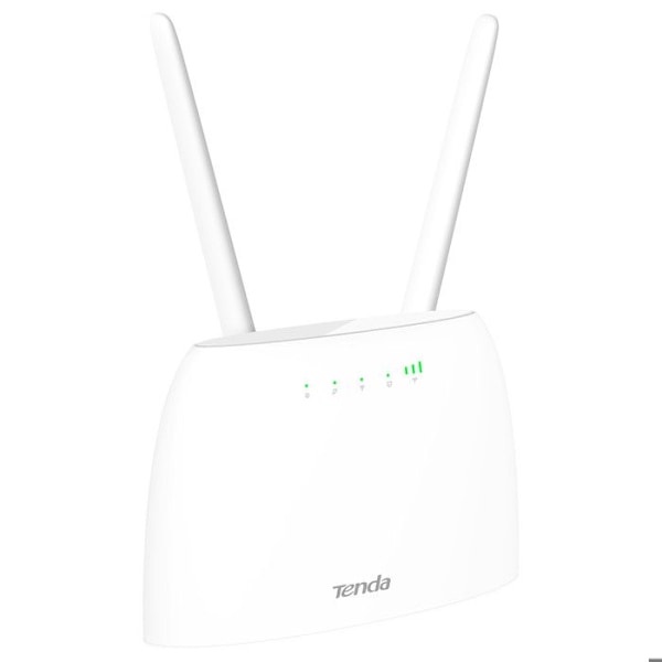 TENDA Router 4g 300Mbps, simkortport, Ethernet-portar, Voice Service, 4G+ LTE , VoLTE, WiFi-router enkel konfiguration. 4G06 Vit