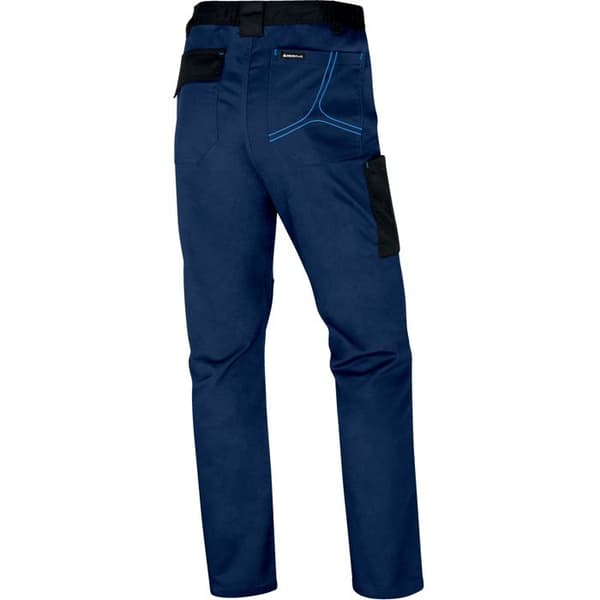 Arbetsbyxor - DELTA PLUS - MACH2 V3 - Polyester/Bomull - Förformade knän - 7 fickor Blå XXL