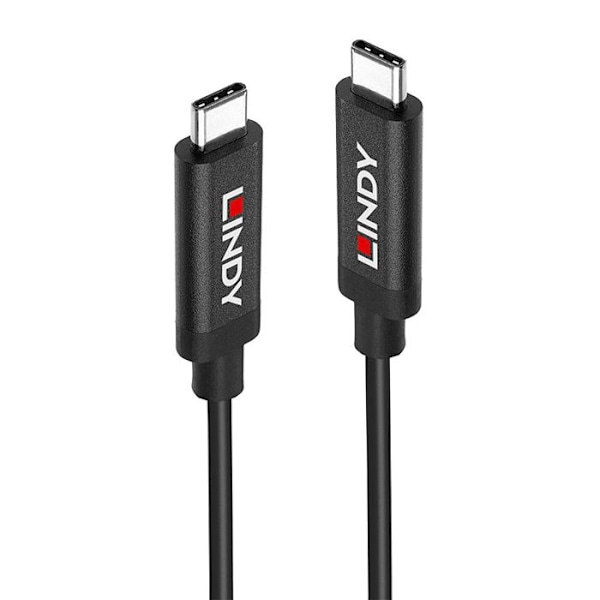 USB-kabel - LINDY - USB 3.2 Gen2 - USB-C hane - 5 m - Svart
