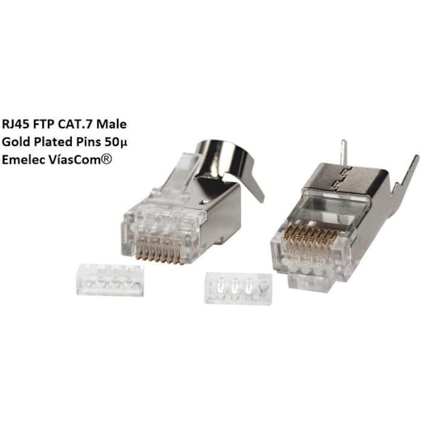 Emelec VíasCom -50m Datakabel CAT7 S/FTP BC 4x2x26AWG monterad på fästen med RJ45 50 - Mjuk PVC - Svart -