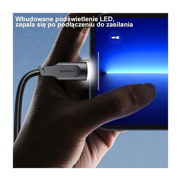 USB-C-kabel USAMS 1,2 m Snabbladdning Grön