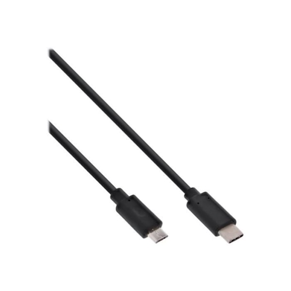 InLine USB-kabel USB-C (M) till Micro-USB Typ B (M) USB 2.0 3 A 50 cm svart