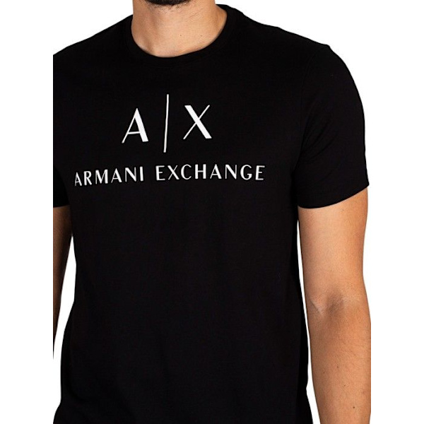 T-shirt - Armani Exchange - Svart - Rund hals - 100% bomull - Storlek L Svart M