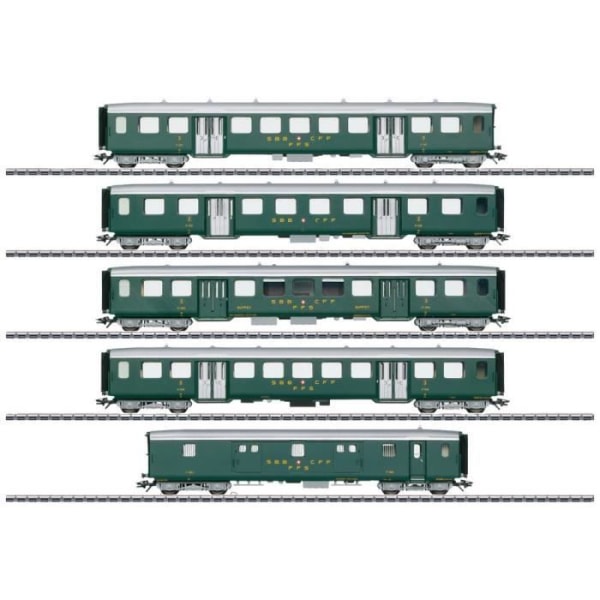 Set med 5 lätta stålvagnar från SBB H0 - MÄRKLIN - Vit - Unisex - Vuxen Grundfärg