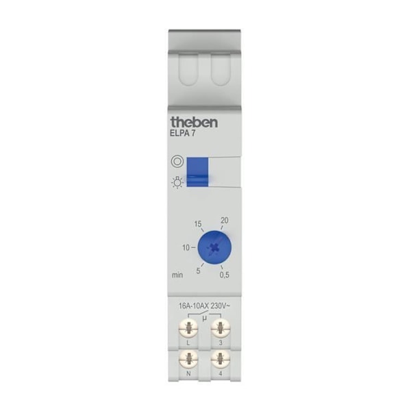 Theben 0070002 ELPA 7 Trapptimer, elektronisk, automatisk detektering 3 eller 4 ledare, 600 W LED