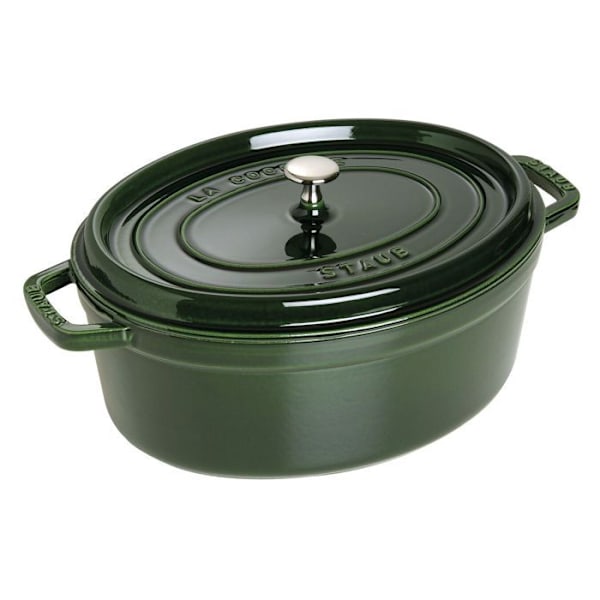 Basilika Oval Emaljerad Gjutjärnsgryta 31cm - 5,50L Svart