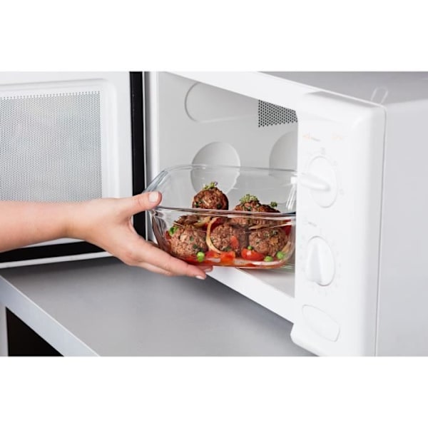 Fyrkantig låda med lock - PYREX - 1451030 - 16 x 16 cm - 800 ml - Cook & Go - Bas av borosilikatglas klar och blå