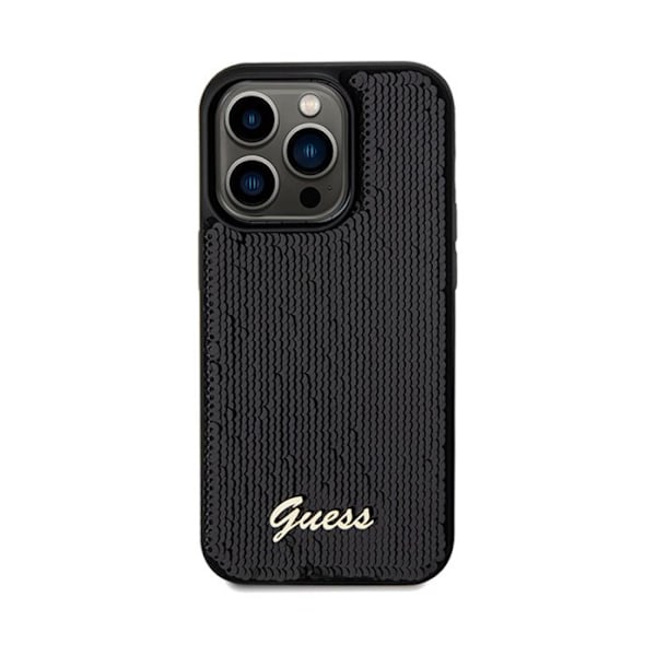 Telefoncase - Guess - iPhone 14 Pro Max - Svart - Sequin Script - Metall svart