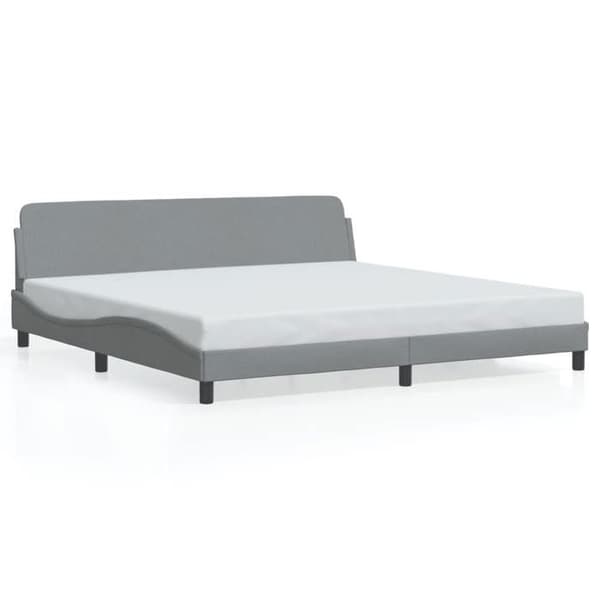 vidaXL Dover sängram ljusgrå 200x200 cm tyg 373245