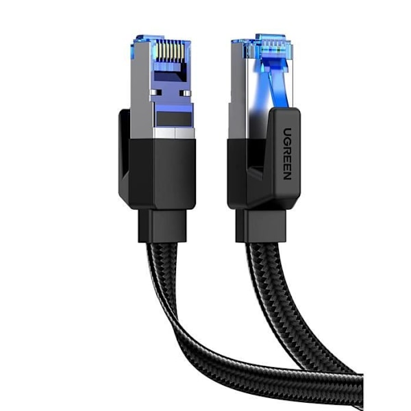 UGREEN 1M Cat 8 platt Ethernet-kabel RJ45 flätad nylon nätverkskabel 40Gbps 2000MHz PoE 8P8C