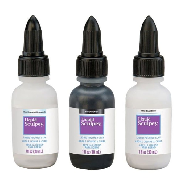 Polyform - ALSTNT1 - Sculpey Liquid Basics 3/pkg-Clear, Black, White