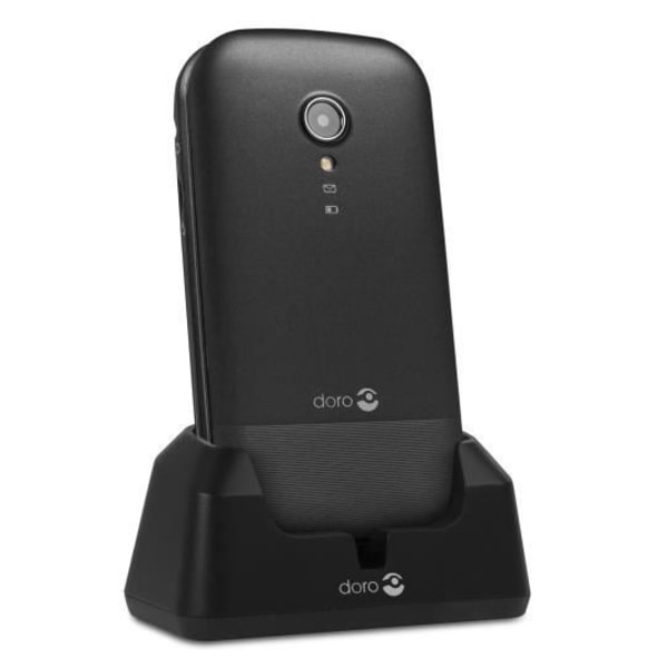 Doro 2404 Standard mobiltelefon - 2G - 6,1 cm (2,4") QVGA-skärm - Svart - Flip