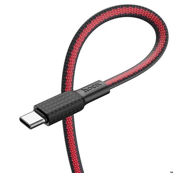 Hoco - Jaeger datakabel (X69) - USB-A till USB Type-C, 3A, 1m - Svart / Vit
