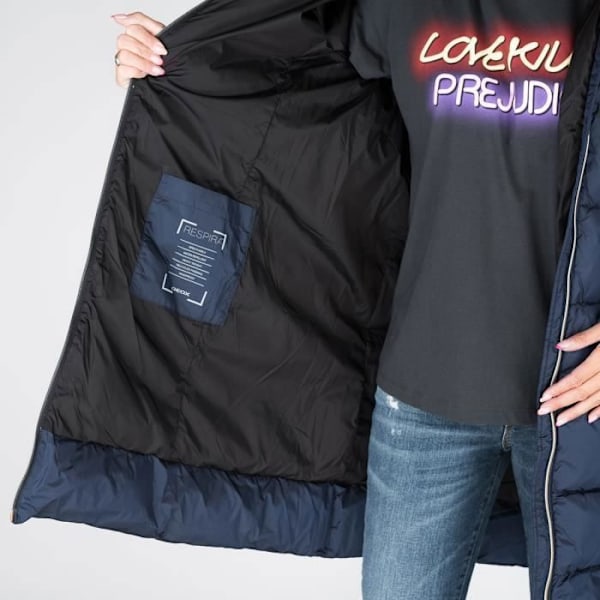 Parka W Selya Bälte - Dam - Slim Fit - Geox - Blå Blå 50