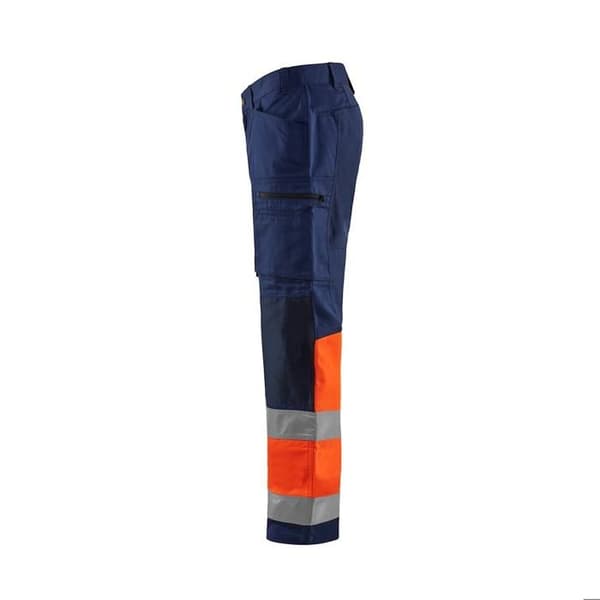 Blaklader stretch arbetsbyxor med hög synlighet blå/orange fluorescerande 56