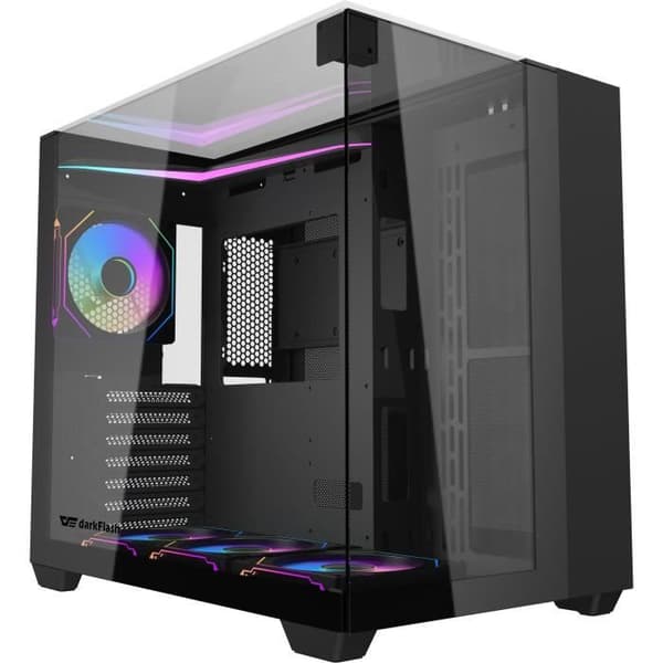 PC-chassi - Darkflash - TH285 Svart - Minitower - ATX-format - 4x120mm A-RGB - Svart