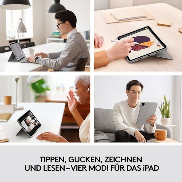 Tangentbord för surfplatta - Logitech - Combo Touch - Bakgrundsbelyst - Smart Connector - QWERTZ Tyska