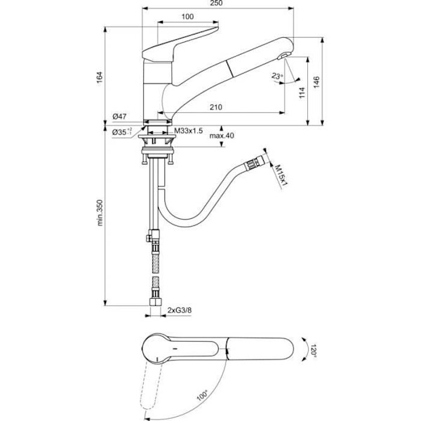 Ideal Standard ceraflex bc143aa Engrepps diskbänksblandare - 5024162