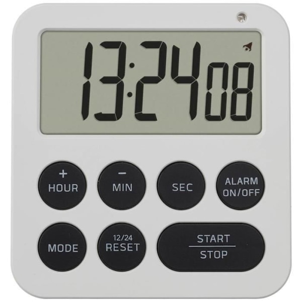 Digital timer - TFA Dostmann - Vit - Stopwatch - Alarm - Intuitiv användning Vit