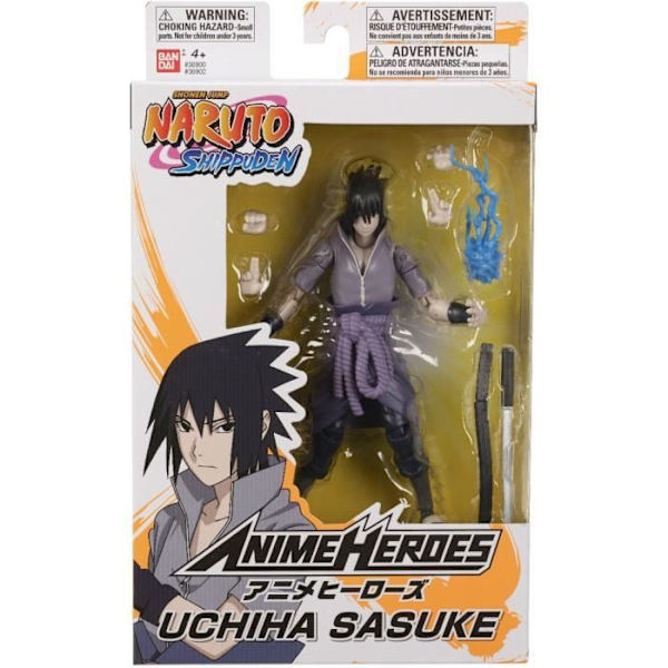 Anime Heroes statyett 17 cm - Sasuke Uchiha - BANDAI Naruto Shippuden Flerfärgad