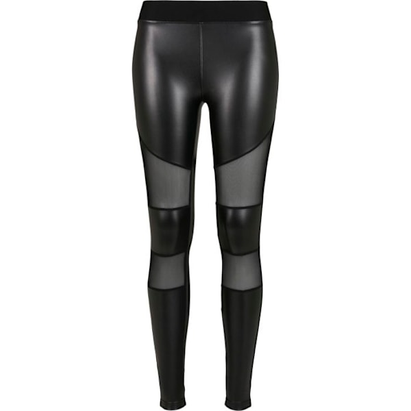 Legging dam - Urban Classics - Syntetiskt läder - Svart - Transparent mesh - Perfekt passform svart jag