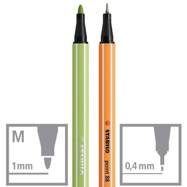 Set med penna 68 OCH punkt 88 Pastellove markörer, fodral