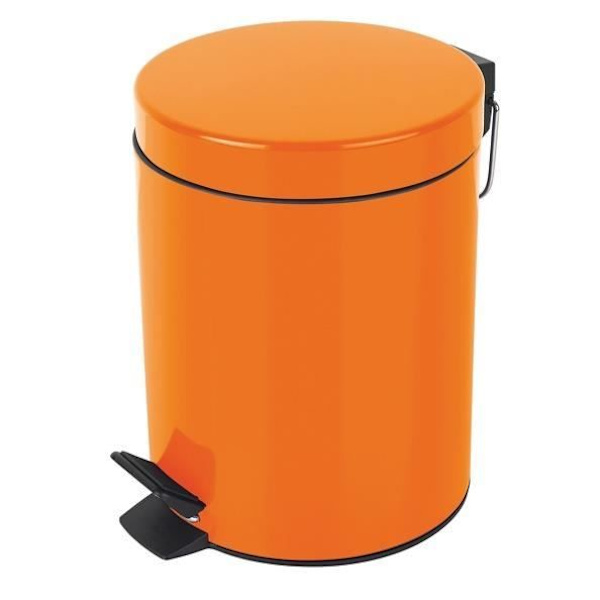 Spirella Pedal Bin Metall SYDNEY 5L Orange Orange
