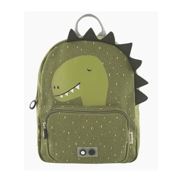 Skolryggsäck - Trixie - Mr Dino - Vattenavvisande bomull - 3D-element - Volym 7L Grön