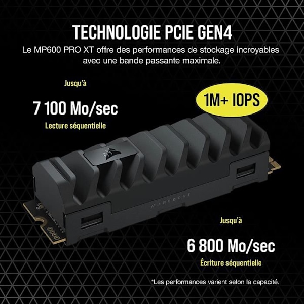 Corsair MP600 PRO XT - 2TB NVMe PCIe M.2 Solid State Drive (CSSD-F2000GBMP600PXT)