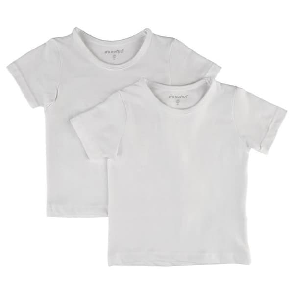Minymo Basic T-shirt pojkar bomull vit 2 st Vit