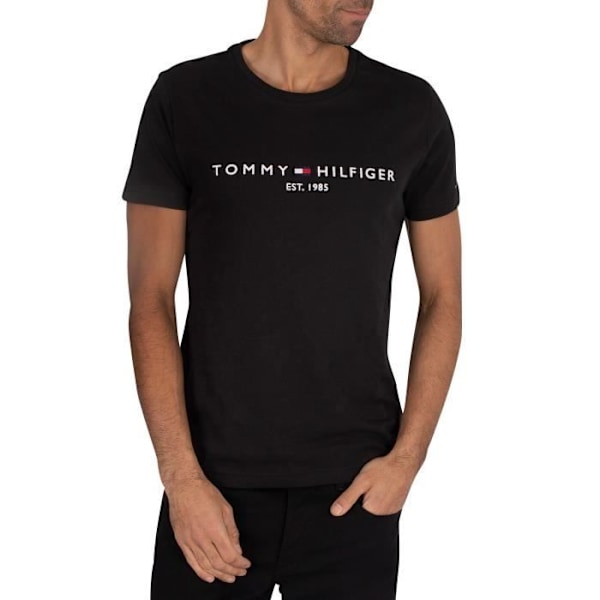 T-shirt - Tommy Hilfiger - Core Logo - Svart - 100% ekologisk - Korta ärmar Svart XXL