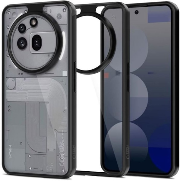 Hölster - etui - strumpa 4kom.pl Fodral Tech-Protect Magmat Nothing Phone 3a Pro svart/genomskinlig