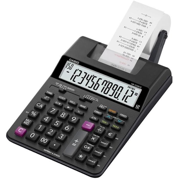 Skrivarräknare - CASIO - HR150 RCE - Svart - LCD-skärm - Batteridriven Svart