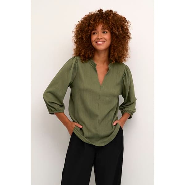 Blus dam KAFFE Katrine druvblad 38