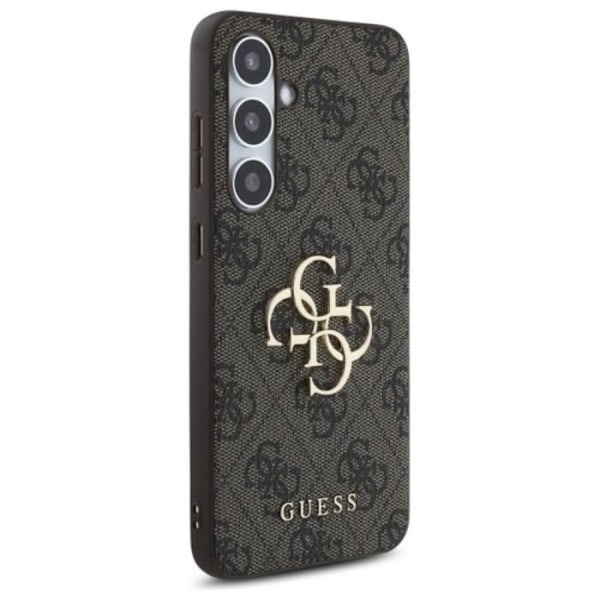 Fodral för Samsung Galaxy S24 FE (brun), Guess 4G, stort metall-logotyp